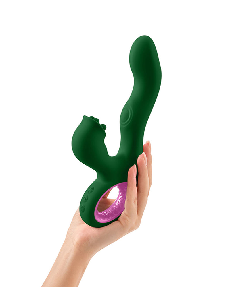 Pallina Triple-Action Rabbit Vibrator - Green