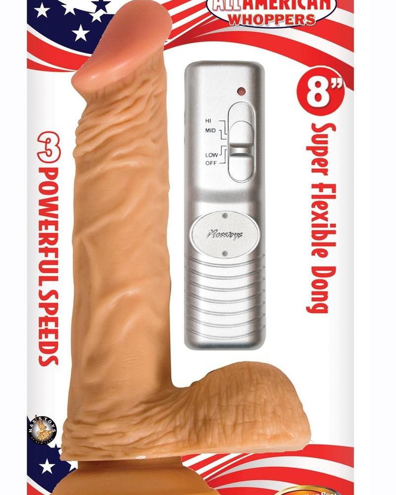 Afro American Whopper Vibrator - Sizes 7" / 8" - Black / Flesh