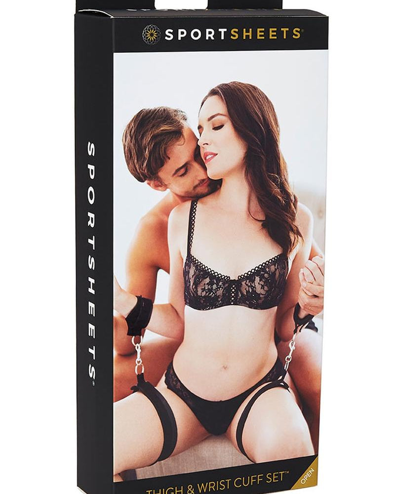 Thigh and Wrist Cuff Set - Black