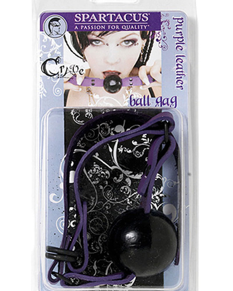 Sm Ball Gag D Ring Violet Strap Black Ball Gag