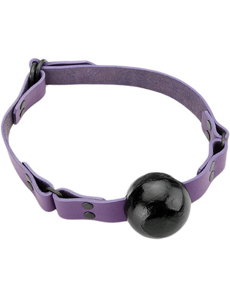 Sm Ball Gag D Ring Violet Strap Black Ball Gag