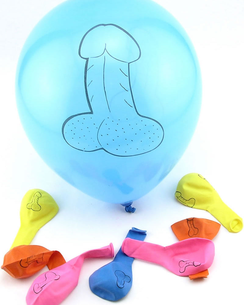 Paquete de 8 globos con forma de pene clasificado X