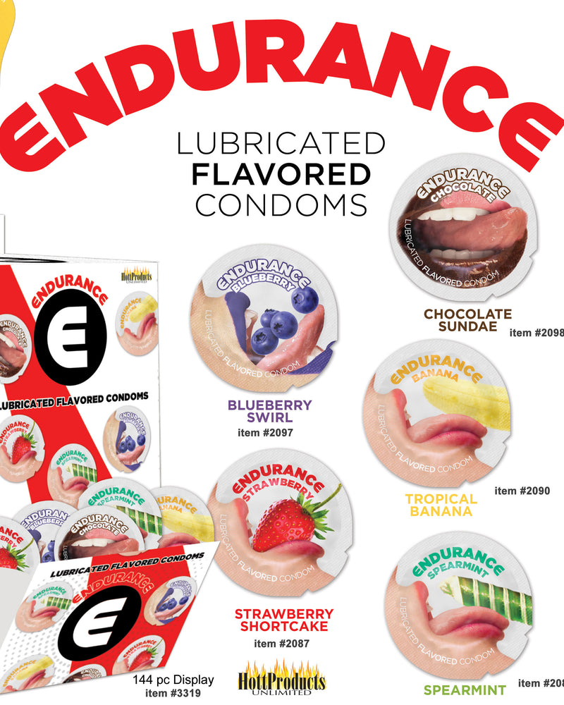 "Endurance Condoms - 144 Count Wall Mount Display - Assorted Flavors HTP3319-D"