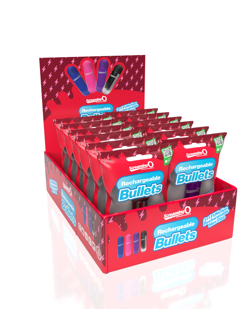 "Screaming O Rechargeable Bullets in Pop Box - Assorted SO-ARBA-AST"
