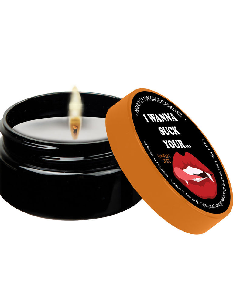 Naughty Massage Candle - I Wanna Suck Your... - Pumpkin Spice