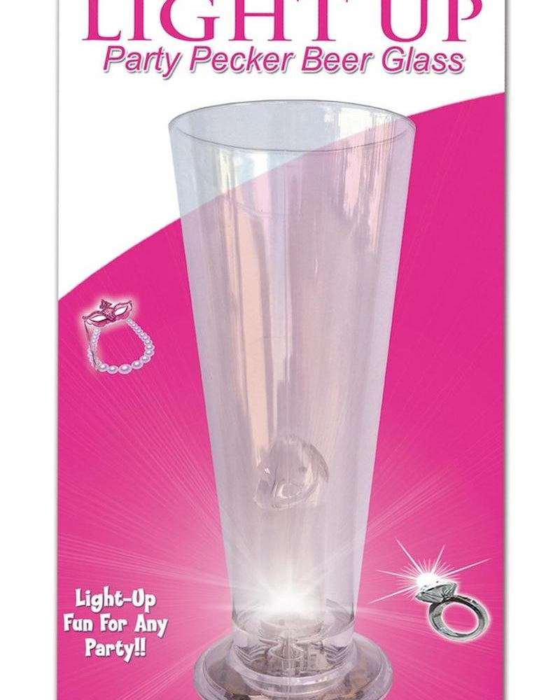 Vaso de cerveza iluminado Party Pecker transparente
