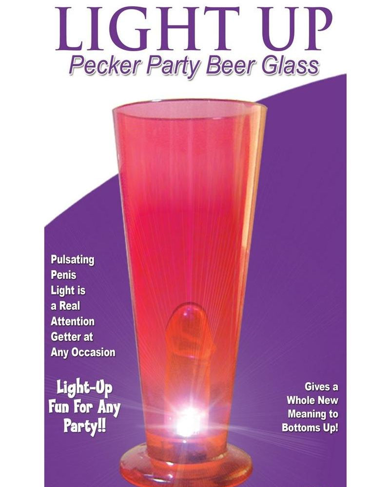 Vaso de cerveza iluminado Party Pecker rojo