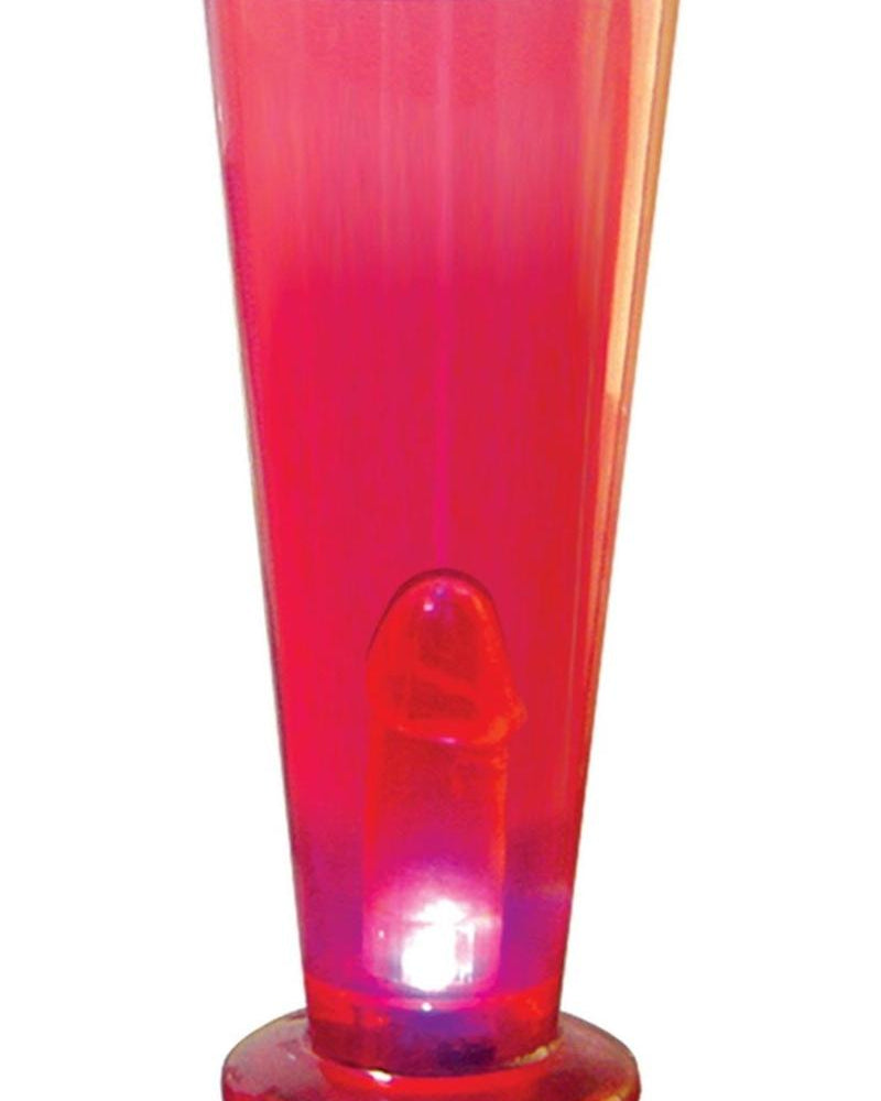 Vaso de cerveza iluminado Party Pecker rojo