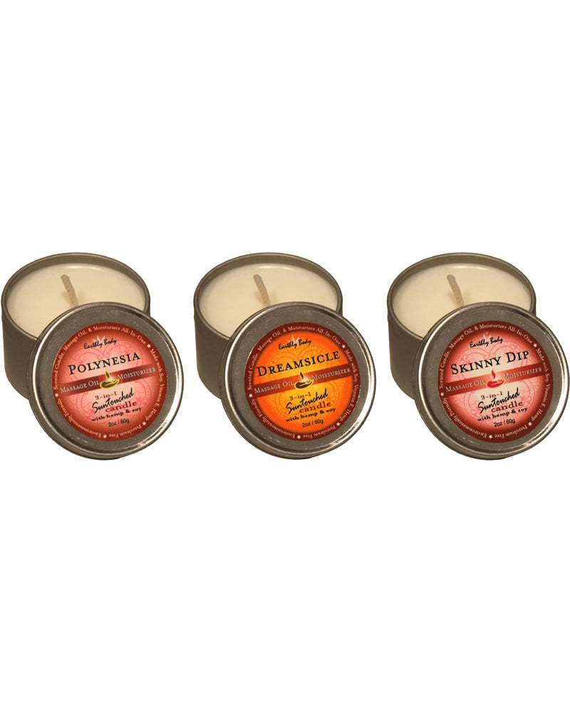 Trío de velas de masaje