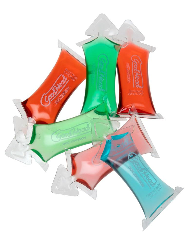 Almohadillas de gel para sexo oral Goodhead de 0,25 onzas, 6 sabores variados, 6 por paquete