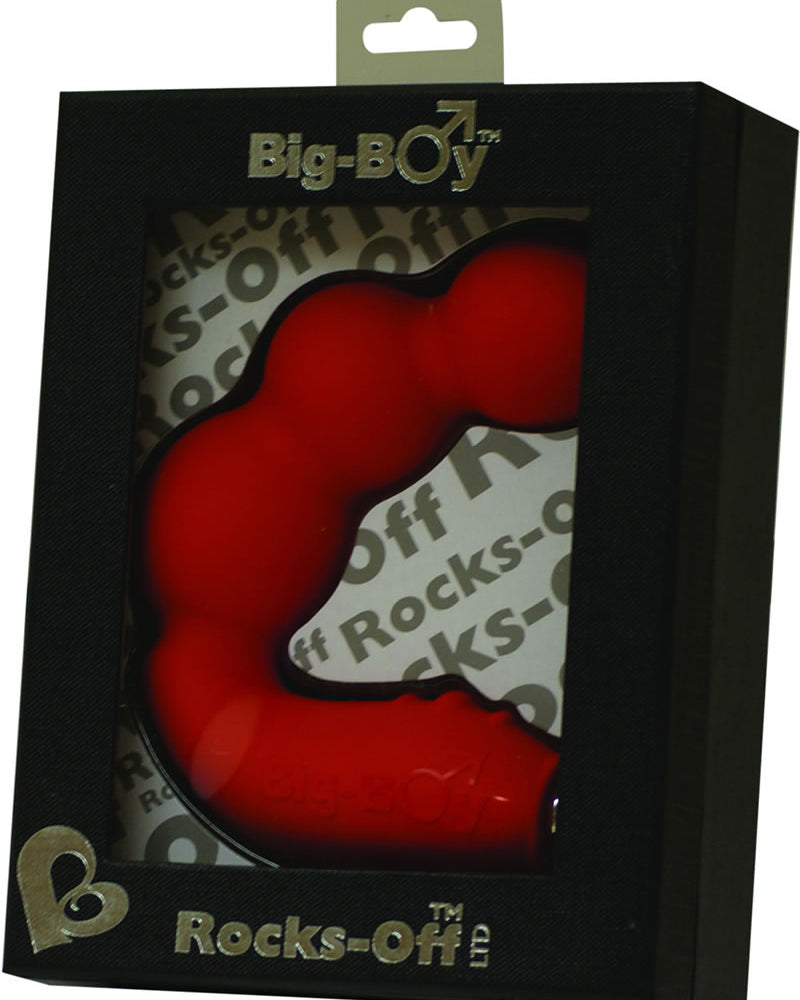 Vibrador de silicona Big Boy resistente al agua, color rojo