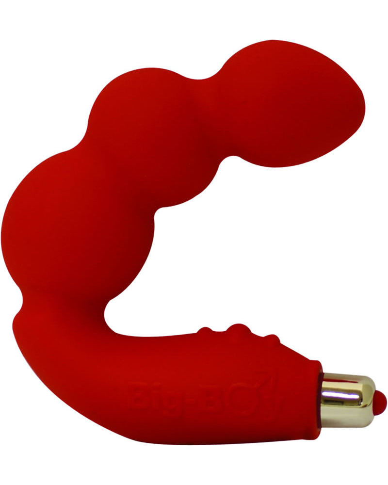 Vibrador de silicona Big Boy resistente al agua, color rojo
