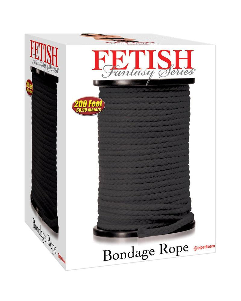 Cuerda de bondage negra de 200 pies de Fetish Fantasy