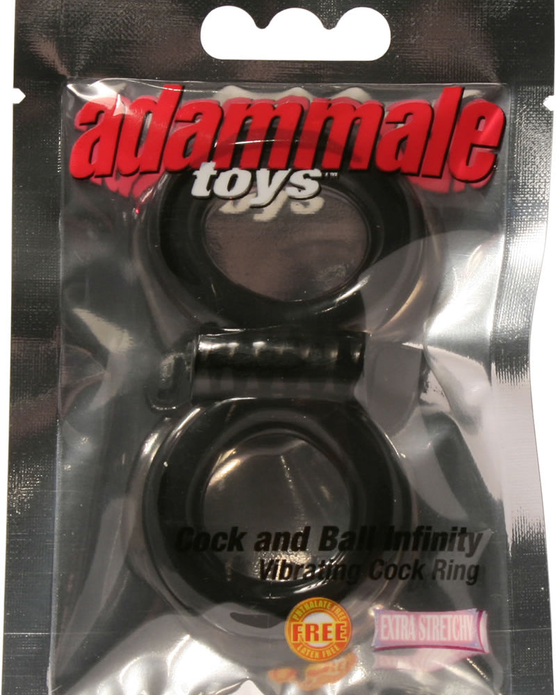 Adam male Toys - Cock And Ball Infinity Vibrating Ring - Black