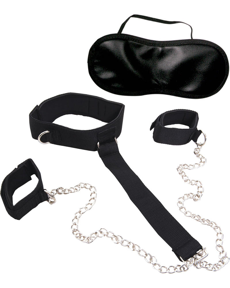 Dominant Submissive 2 Cuffs And Collar Black