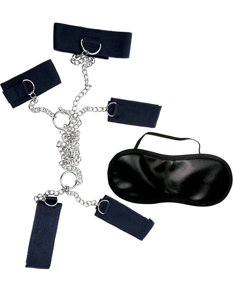 Dominant Submissive 4 Cuffs And Collar Black
