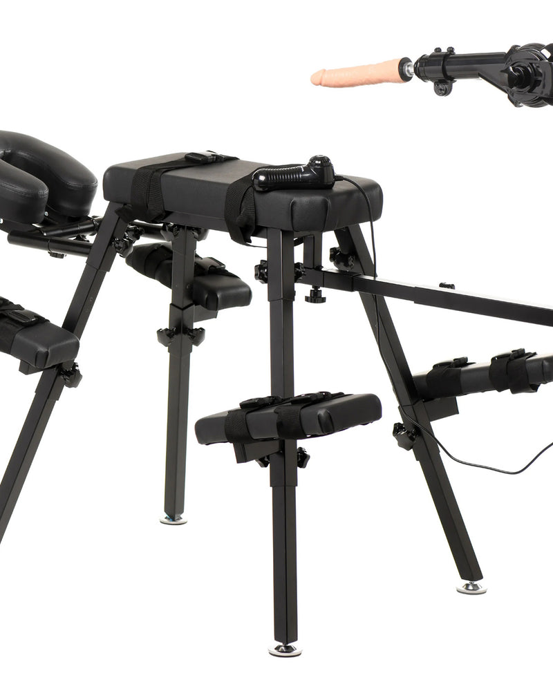 Obedience Bench With Sex Machine - Black