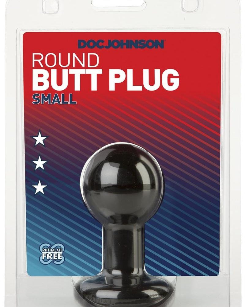 Round Butt Plug Small 3 Inch Black