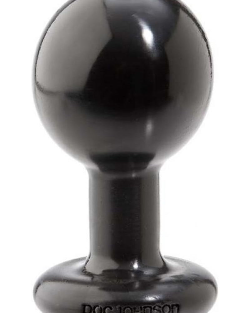 Round Butt Plug Medium 3.5 Inch Black