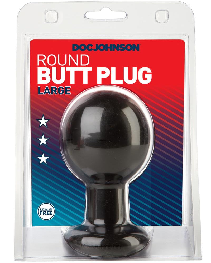 Round Butt Plu Large 4 Inch Black