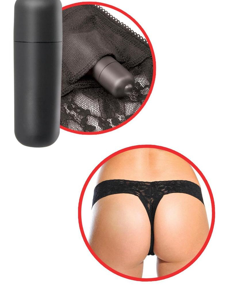 Fetish Fantasy Hanky Spank Me Vibrating Panties Black