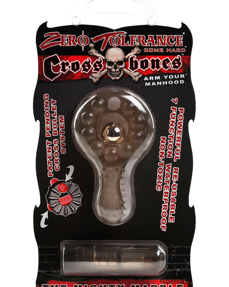 Anillo para el pene Zero Tolerance Cross Bones The Mighty Marble con una sola bala resistente al agua y al humo