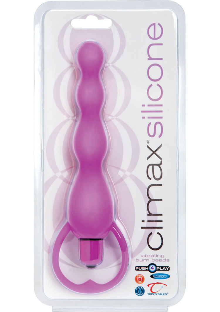 Climax Silicone Vibrating Bum Beads Waterproof Purple