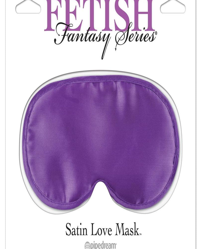 Máscara de amor de satén de fantasía fetichista morada