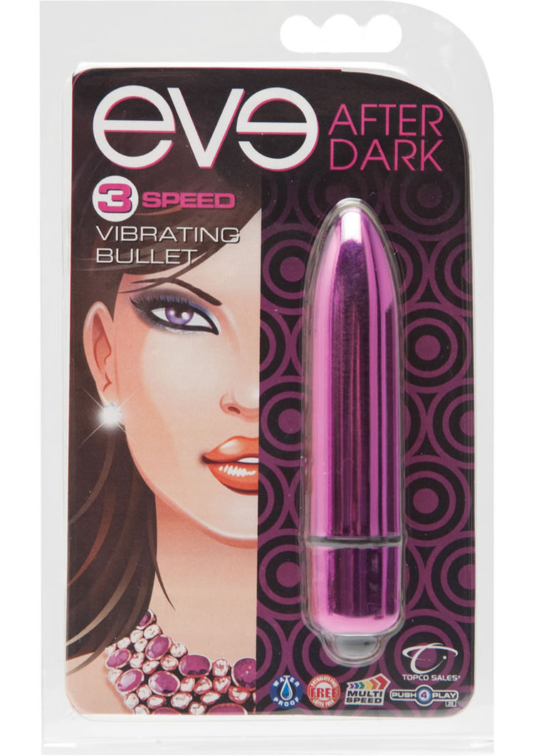 Bala vibradora Eve After Dark de 3 velocidades resistente al agua color fucsia