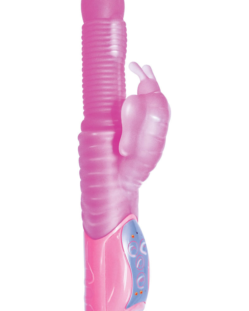 Vibrador de silicona con forma de mariposa Climax, resistente al agua, 7 pulgadas, color rosa