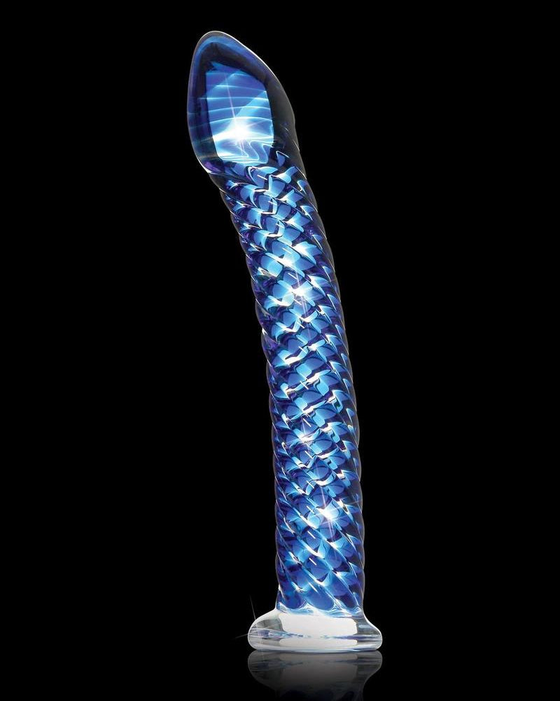 Consolador de vidrio texturizado Icicles No 29 azul de 7,75 pulgadas