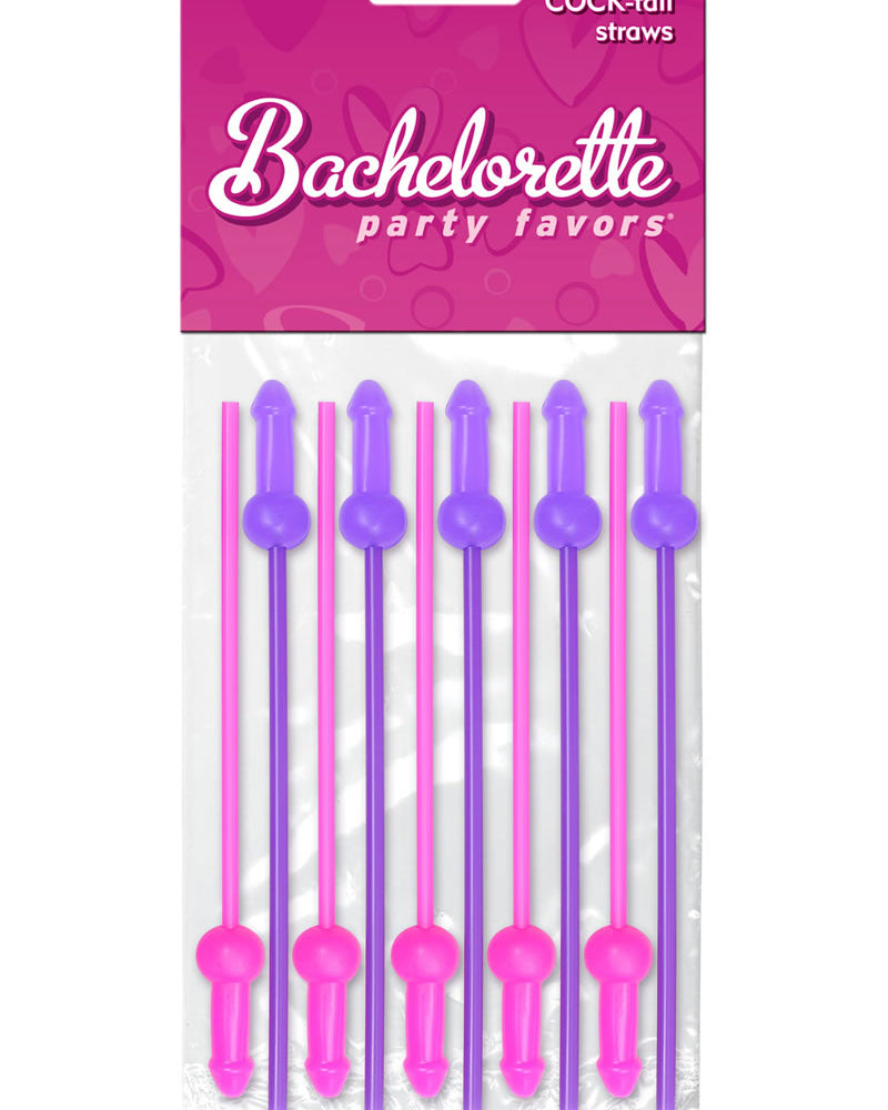 Mini pajitas con forma de cola de gallo para despedida de soltera