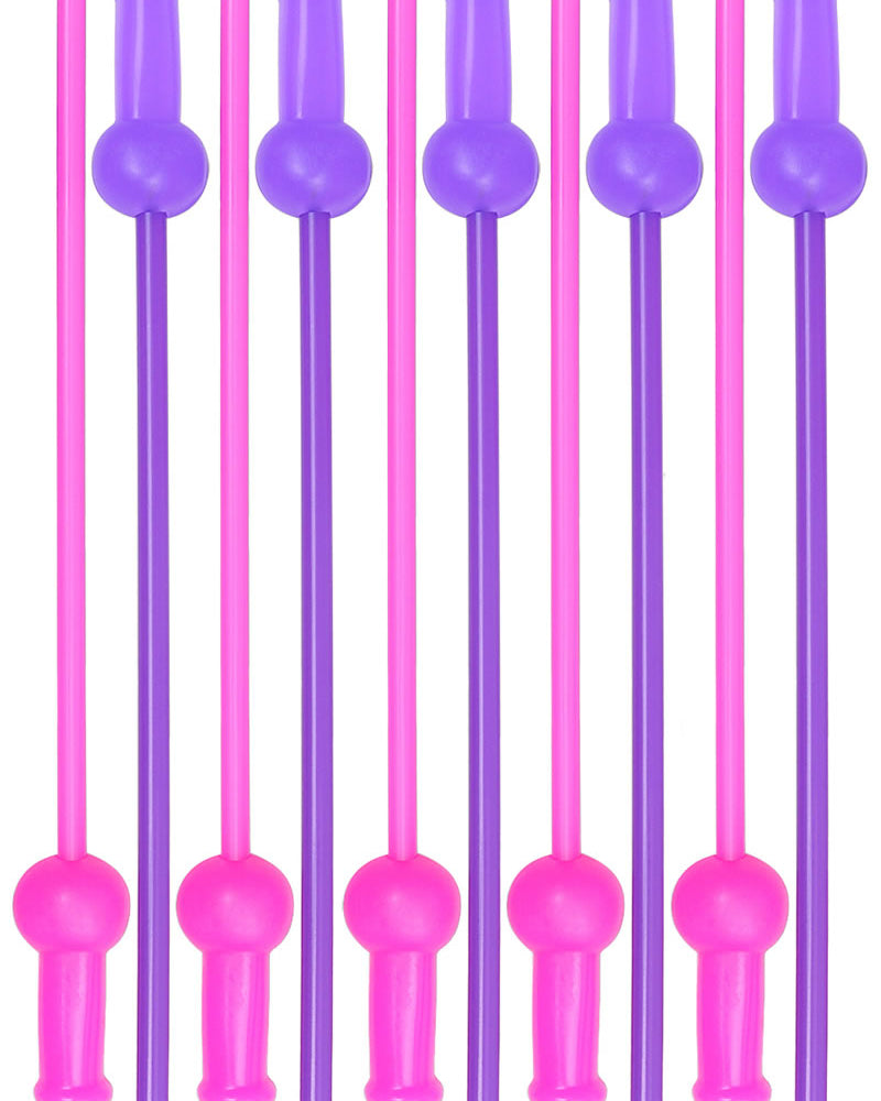 Mini pajitas con forma de cola de gallo para despedida de soltera