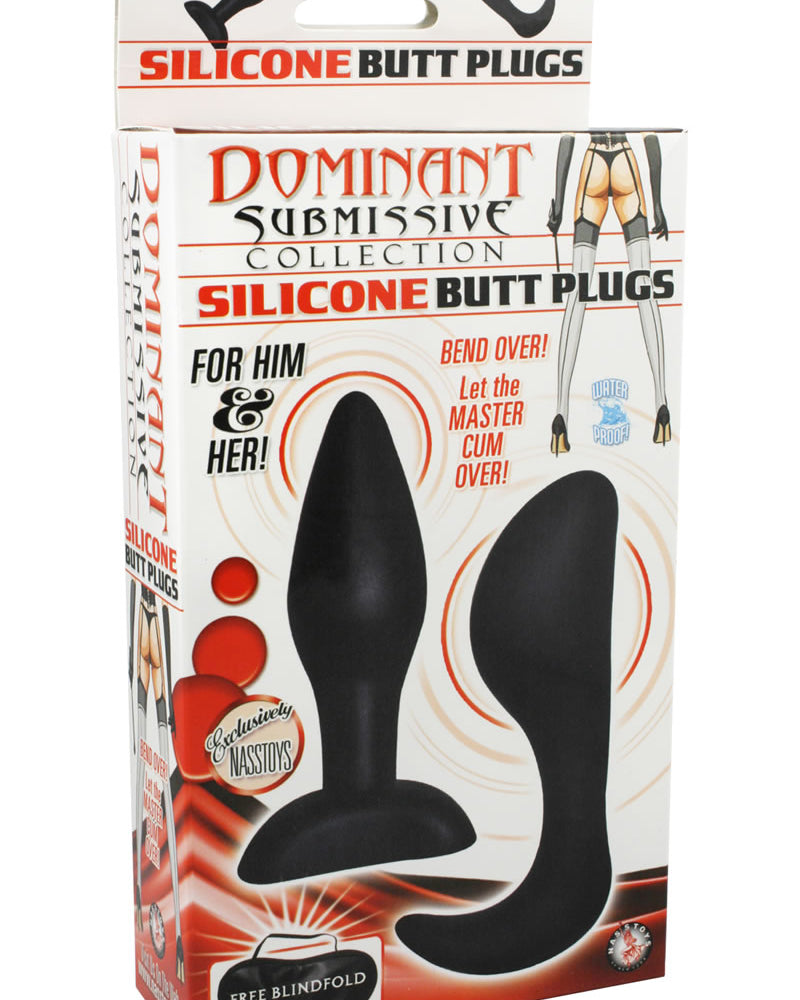 Dominant Submissive Silicone Butt Plug Waterproof Black