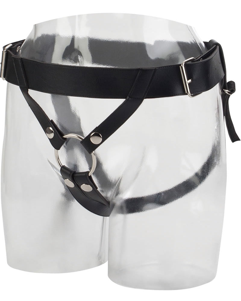 Universal Love Rider Premium Ring Harness Adjustable Strap On System Accessory PVC Black