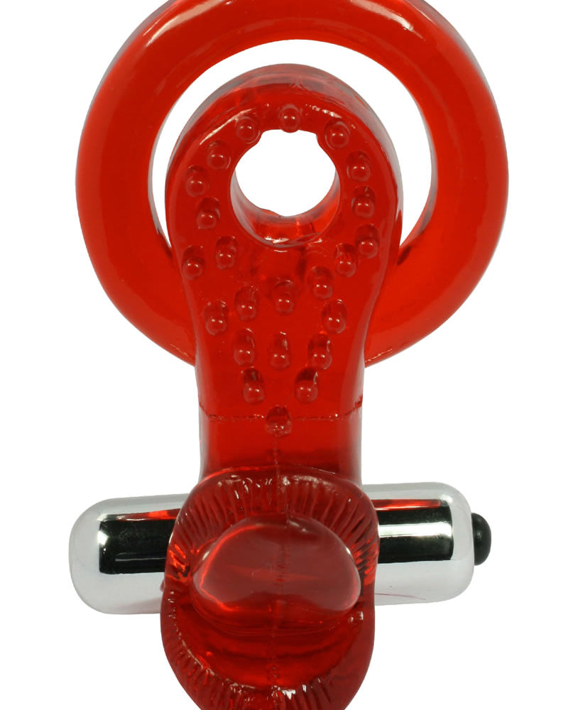 Xtreme Ring Of Xtasy Red Tongue Waterproof Cockring Red