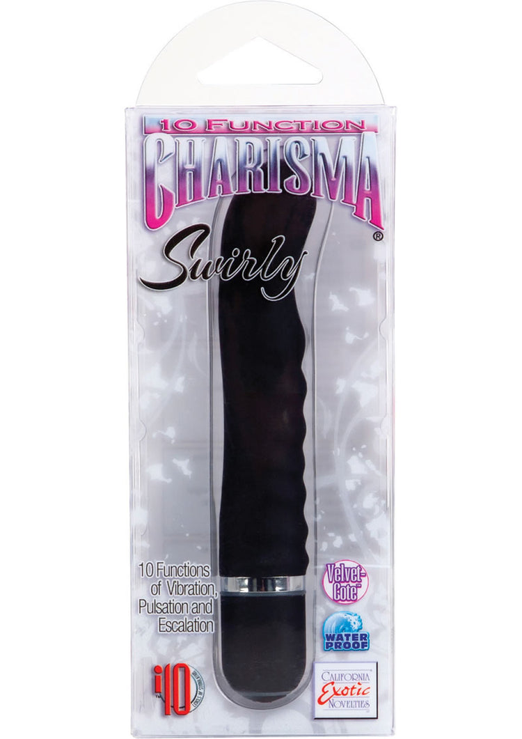 Masajeador Chrisma Swirly Velvet Cote resistente al agua, color negro