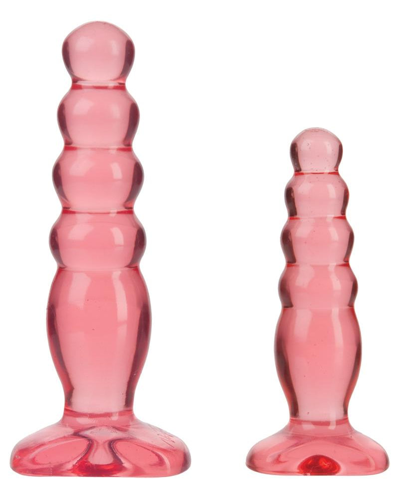 Crystal Jellies Anal Delight Traner Kit Butt Plugs Pink 2ea Per Kit