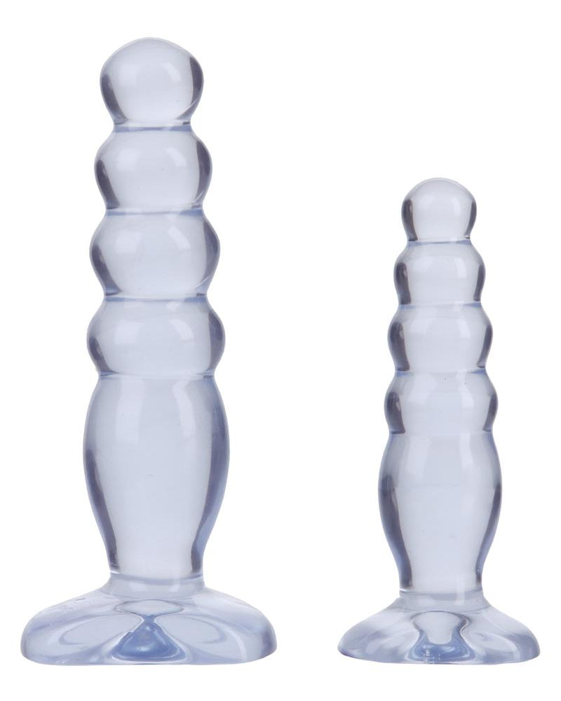 Crystal Jellies Anal Delight Traner Kit Butt Plugs Clear 2ea Per Kit