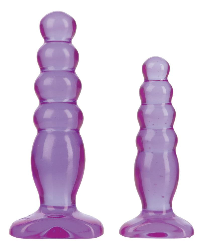 Crystal Jellies Anal Delight Traner Kit Butt Plugs Purple 2ea Per Kit