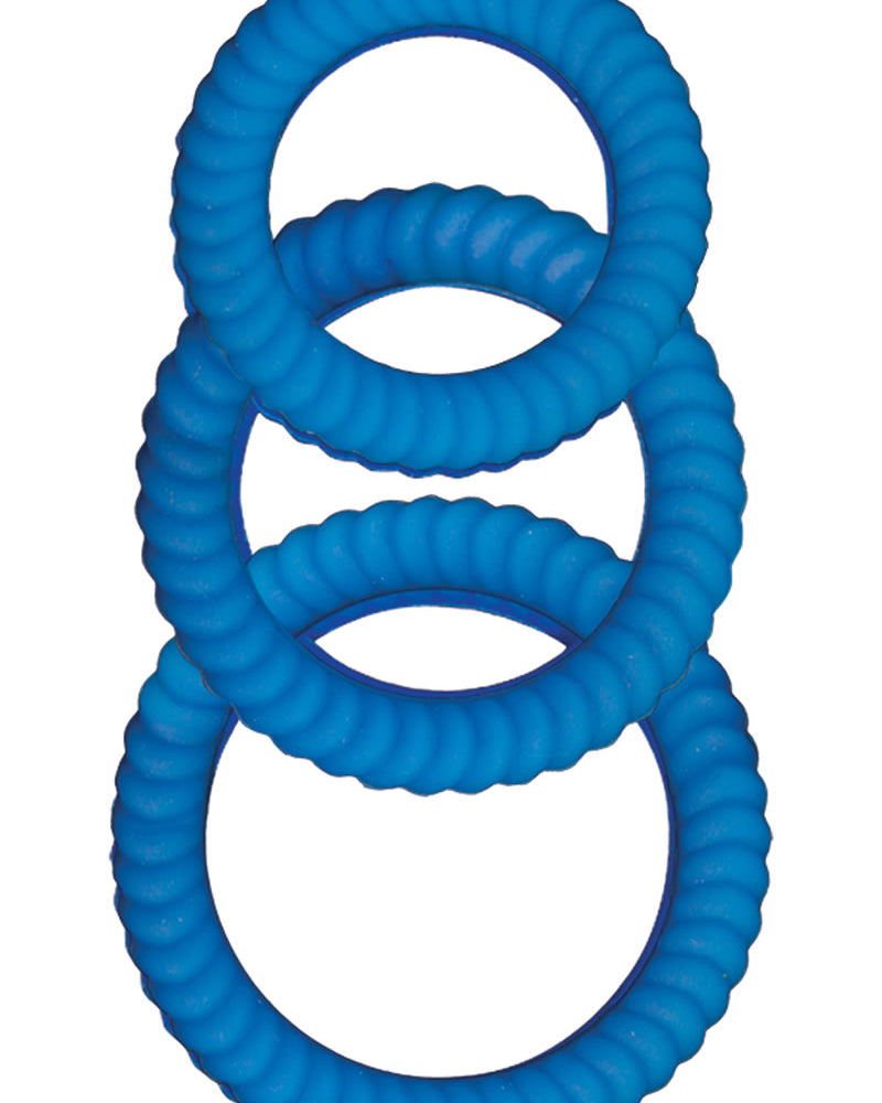 Ram Ultra Cocksweller Silicone Cock Rings Waterproof Blue