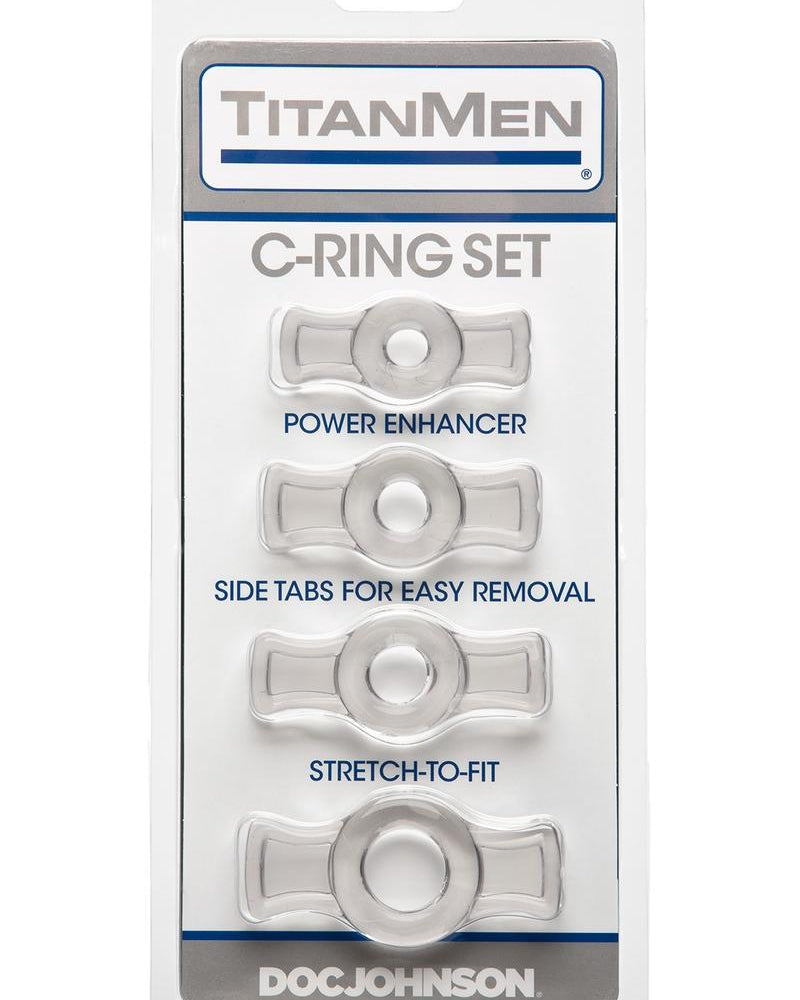 TitanMen Tools Cock Ring Set Clear 4 Each Per Set