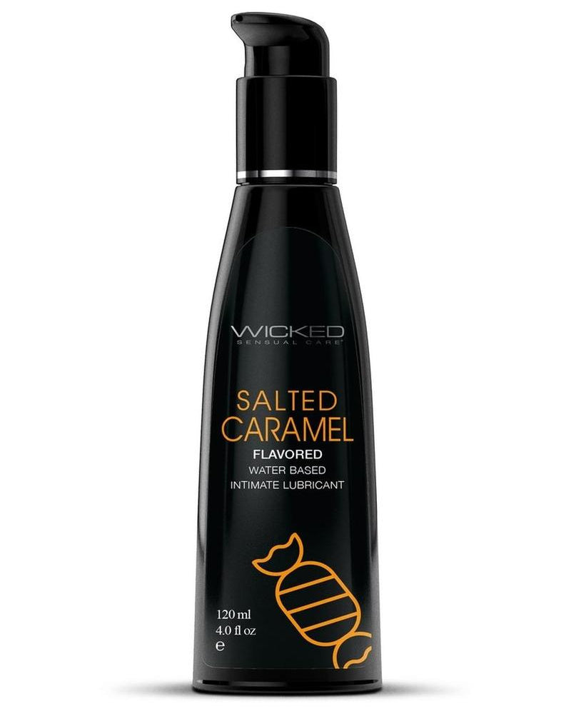 Wicked Aqua Flavored Water Based Lubricant Salted Caramel 4 Ounce