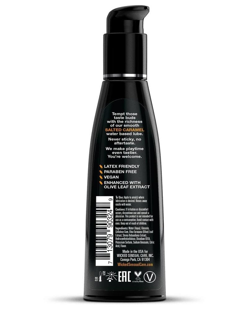 Wicked Aqua Flavored Water Based Lubricant Salted Caramel 4 Ounce