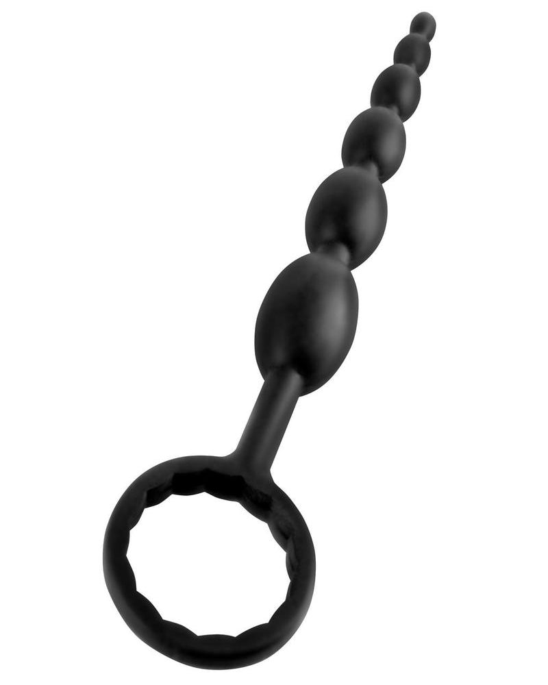 Anal Fantasy Collection - Perlas de silicona para diversión por primera vez, 8,25 pulgadas, color negro