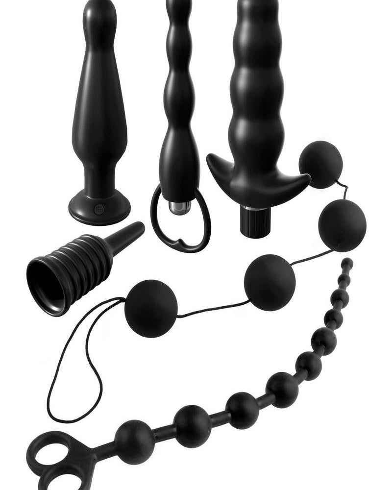 Kit de fantasía de lujo de silicona Anal Fantasy Collection, resistente al agua, color negro