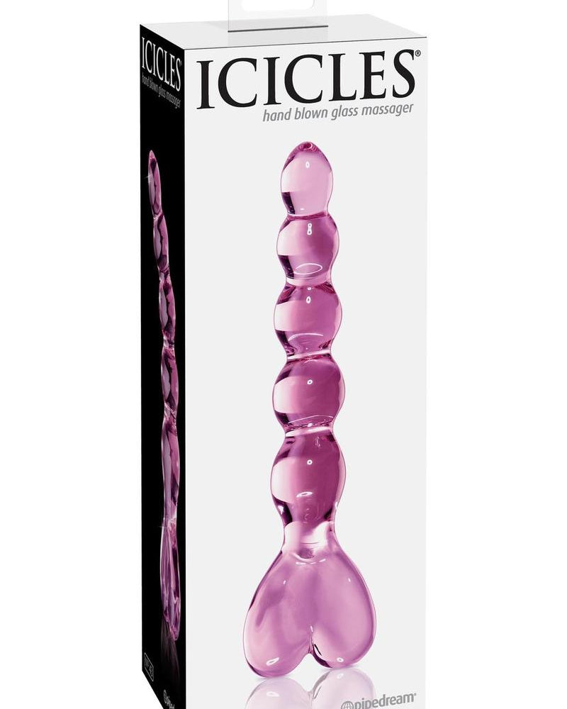 Icicles No 43 Beaded Glass Pink