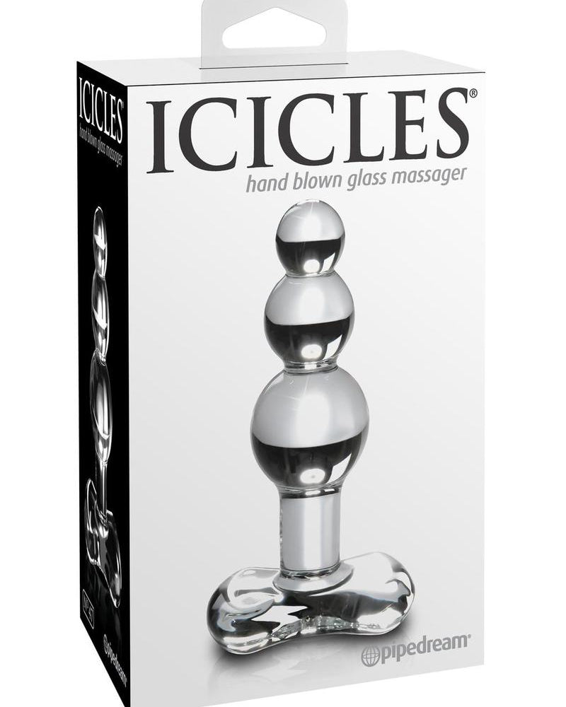 Icicles No 47 Beaded Glass Anal Plug Clear