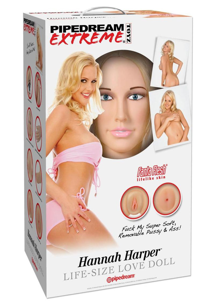 Muñeca inflable de tamaño real Hanna Harper de Pipedream Extreme Dollz en color carne