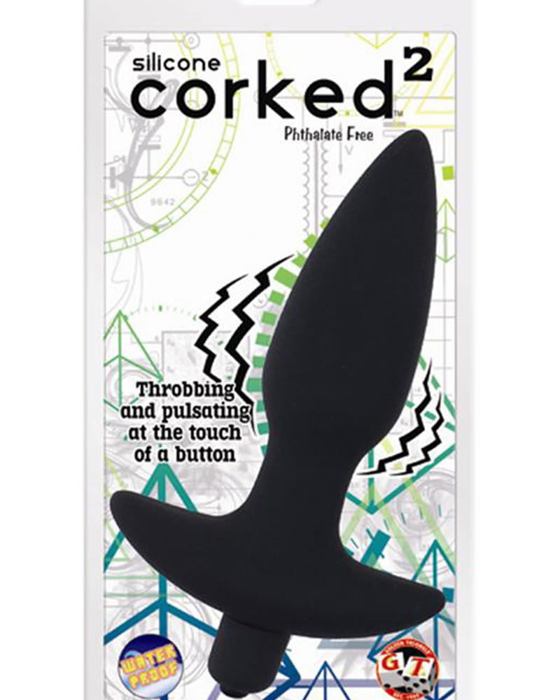 Tapón anal de silicona Corked 02 resistente al agua, color carbón, pequeño